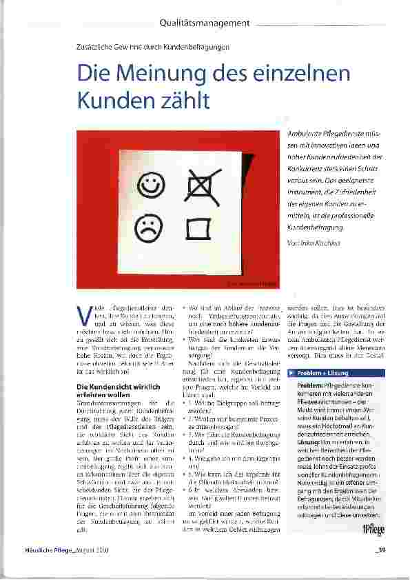 Vorschauseite 1: Die Meinung des einzelnen Kunden zählt