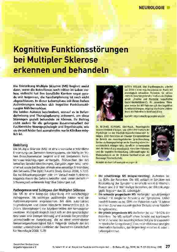 Vorschauseite 1: Kognitive Funktionsstörungen bei Multipler Sklerose erkennen und behandeln