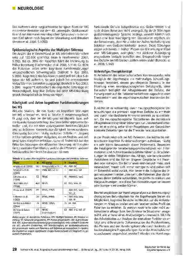 Vorschauseite 2: Kognitive Funktionsstörungen bei Multipler Sklerose erkennen und behandeln