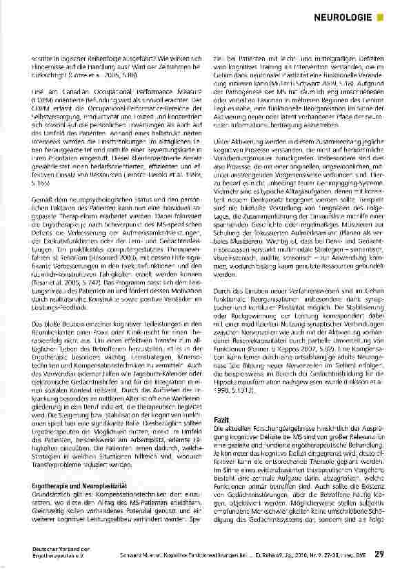 Vorschauseite 3: Kognitive Funktionsstörungen bei Multipler Sklerose erkennen und behandeln