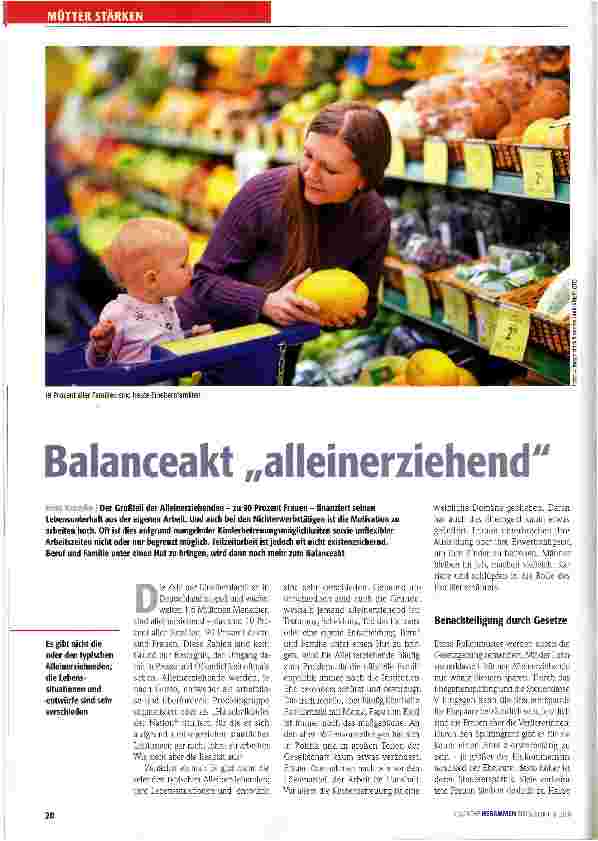 Vorschauseite 1: Balanceakt „alleinerziehend