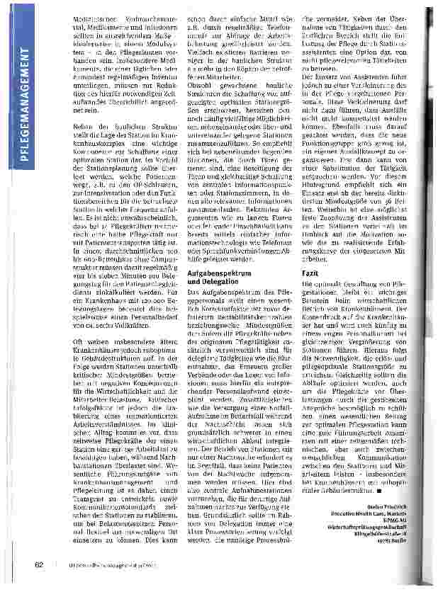 Vorschauseite 3: Die optimale Pflegestation Ein Baustein für den wirtschaftlichen Betrieb von Krankenhäusern