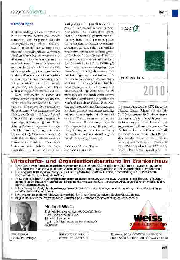 Vorschauseite 2: Einsatz von Honorarärzten im Krankenhaus