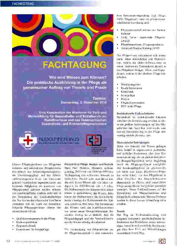 Vorschauseite 2: Entwicklung des Pflegeexpertlnnentums in Österreich