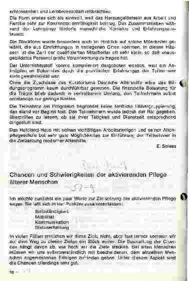 Vorschauseite 1: Chancen und Schwierigkeiten der aktivierenden Pflege älterer Menschen