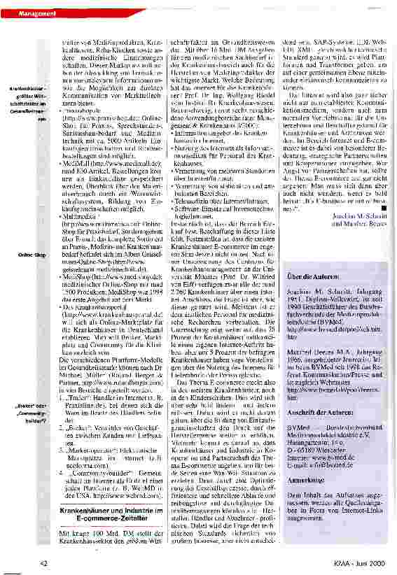 Vorschauseite 5: Internet und E-commerce werden auch den Gesundheitsmarkt revolutionieren Auftritt, Informationssuche und Einkaufen im Internet - Eine Übersicht für das Gesundheitswesen