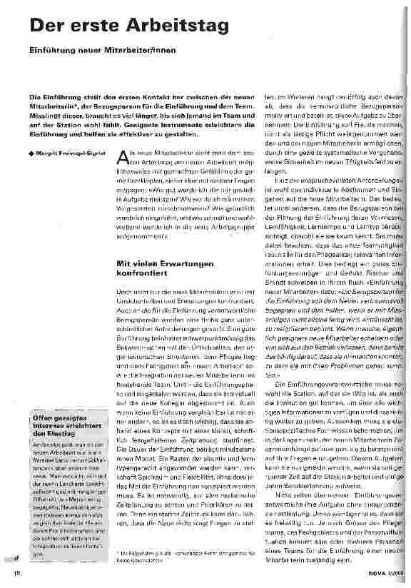 Vorschauseite 1: Der erste Arbeitstag Einführung neuer Mitarbeiter/innen