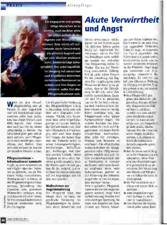 Vorschauseite 1: Akute Verwirrtheit und Angst