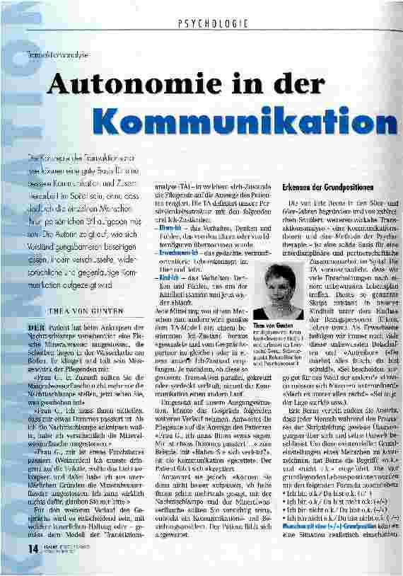 Vorschauseite 1: Autonomie in der Kommunikation