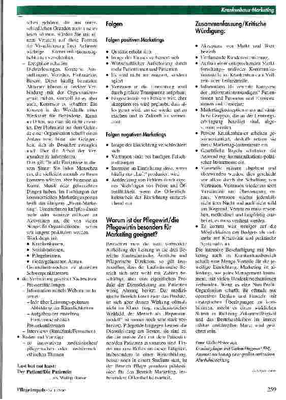 Vorschauseite 5: Krankenhaus-Marketing Möglichkeiten und Grenzen