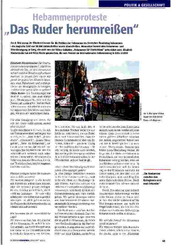 Vorschauseite 1: Hebammenproteste Das Ruder herumreißen