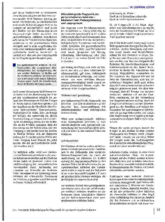 Vorschauseite 2: Mikrobiologische Diagnostik der periprothetischen Infektion
