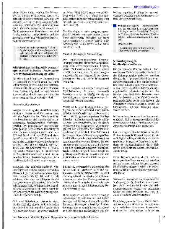 Vorschauseite 4: Mikrobiologische Diagnostik der periprothetischen Infektion