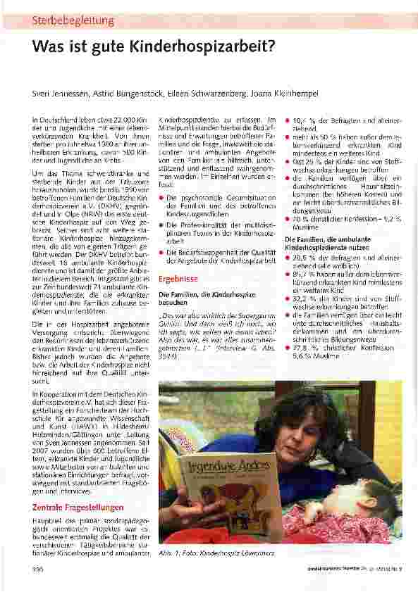 Vorschauseite 1: Was ist gute Kinderhospizarbeit?