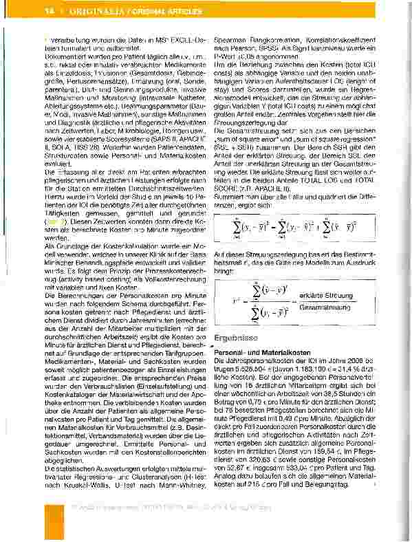 Vorschauseite 4: Ressourcenverbrauch Intensivstation:Eine Kostenanalyse in der operativen Intensivmedizin