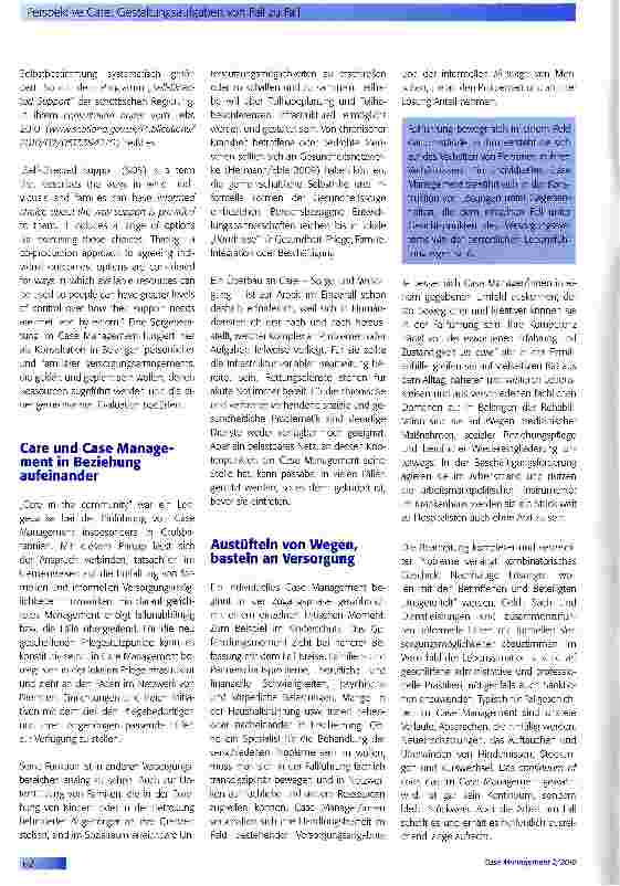 Vorschauseite 3: Perspektive Care: Gestaltungsaufgaben von Fall zu Fall