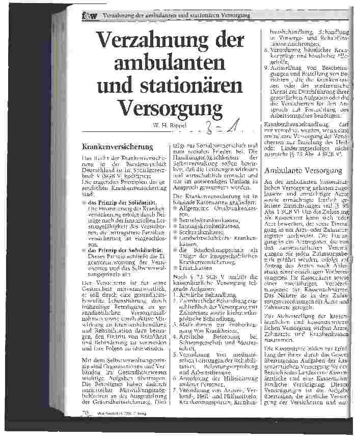 Vorschauseite 1: Verzahnung der ambulanten und stationären Versorgung