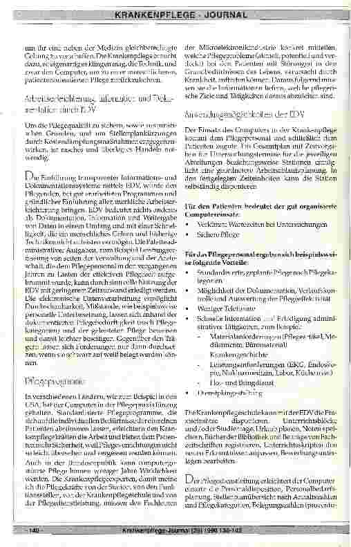 Vorschauseite 2: EDV: Chance für menschlichere und professionellere Krankenpflege? - Weiterbildung zum Pflegeinformatiker