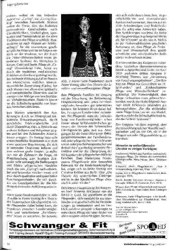 Vorschauseite 3: Bericht über den 2. Internationalen Pflegetheorie-Kongress in Nürnberg