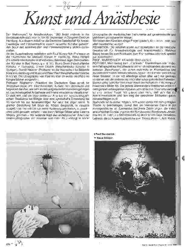 Vorschauseite 1: Kunst und Anästhesie