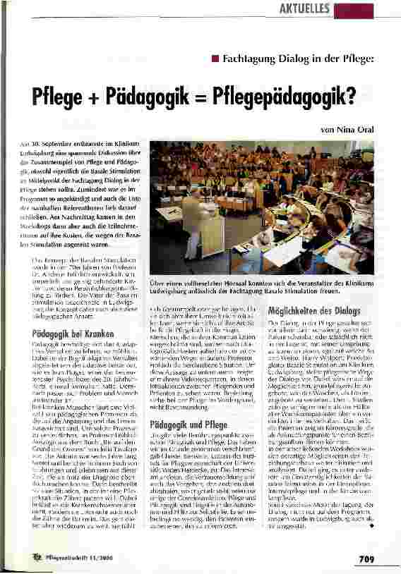 Vorschauseite 1: Pflege + Pädagogik = Pflegepädagogik? Fachtagung Dialog in der Pflege