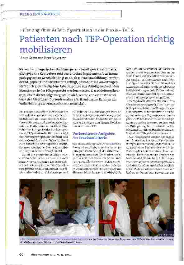 Vorschauseite 1: Patienten nach TEP-Operation richtig mobilisieren