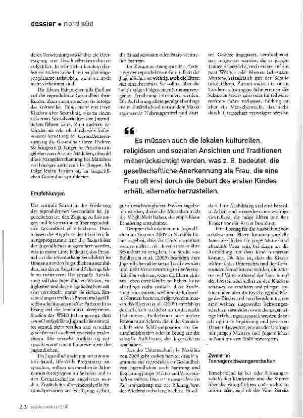 Vorschauseite 2: Familienplanung: Jugendliche und Männer sind das A und O