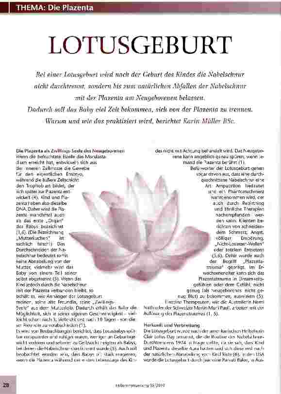 Vorschauseite 1: LOTUSGEBURT