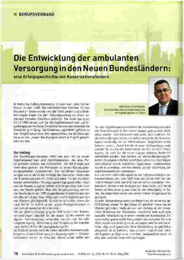 Vorschauseite 1: Die Entwicklung der ambulanten Versorgung in den Neuen Bundesländern eine Erfolgsgeschichte mit Konstruktionsfehlern
