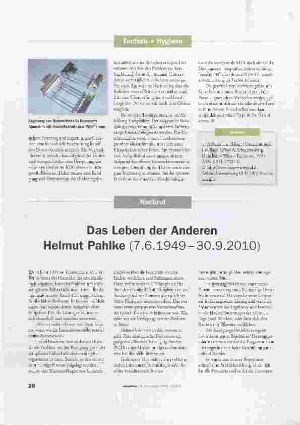 Vorschauseite 2: Probleme und Lösungen bei derAufbereitung von Kirschnerdrähten