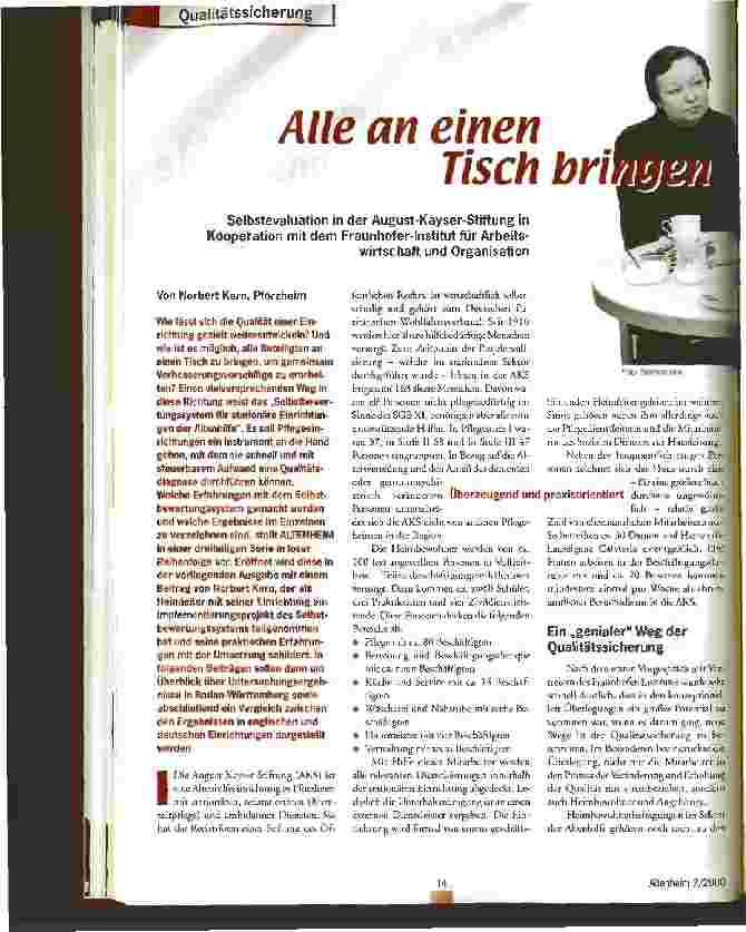 Vorschauseite 1: Alle an einen Tisch bringen