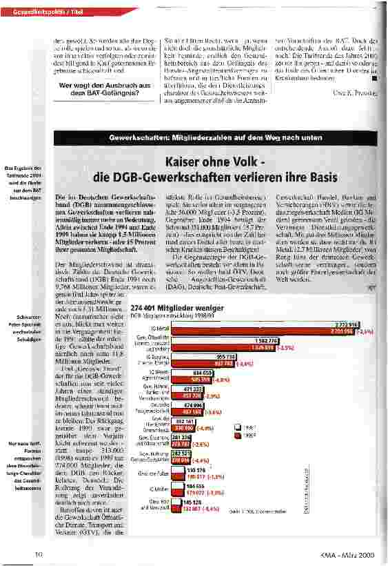 Vorschauseite 3: Alle Räder stehen still - weil die Gewerkschaft es so will! BAT und Tarifrunde 2000 das Aus für viele Krankenhäuser?