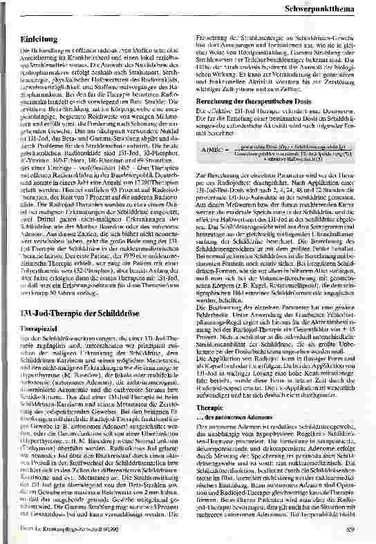 Vorschauseite 2: Die Therapie mit offenen Radionukliden