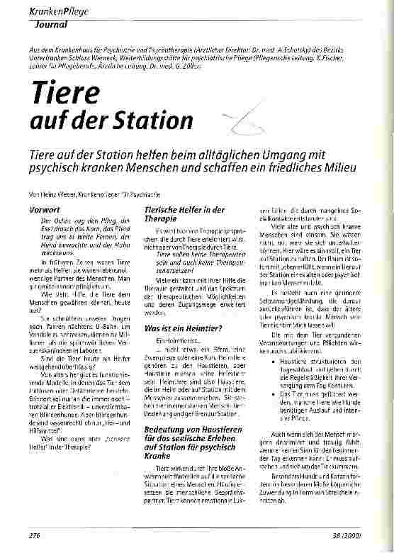 Vorschauseite 1: Tiere auf der Station