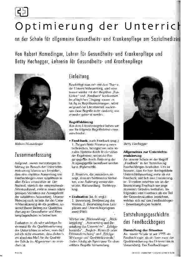 Vorschauseite 1: Optimierung der Unterrichtsevaluierung