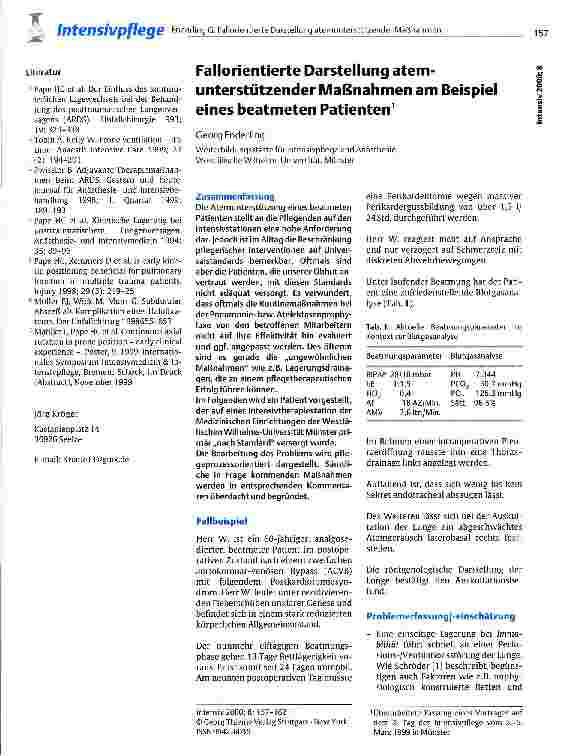 Vorschauseite 1: Fallorientierte Darstellung atemunterstützender Maßnahmen am Beispiel eines beatmeten Patienten