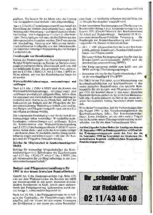 Vorschauseite 2: Grundsätze für die Pflegesatzregelung 1991 in den neuen Bundesländern