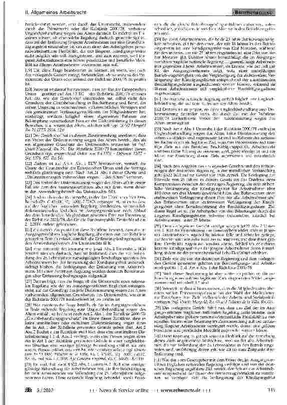 Vorschauseite 2: Kündigungsfristen nach §622 BGB - Anrechnung von Zeiten vor Vollendung des 25. Lebensjahres