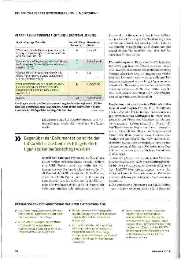 Vorschauseite 3: Transparenzberichte: Erste Bilanz aus Sicht der Heime