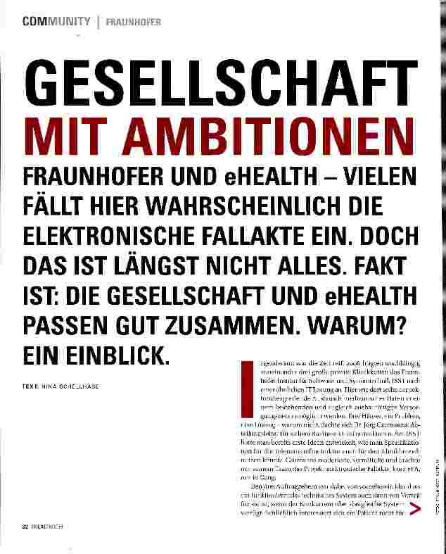 Vorschauseite 1: GESELLSCHAFT MIT AMBITIONEN