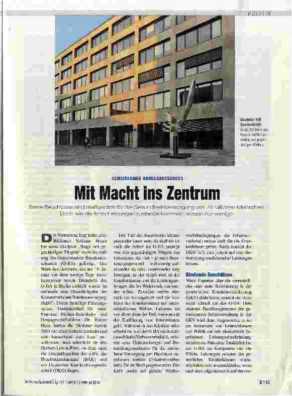 Vorschauseite 1: Mit Macht ins Zentrum