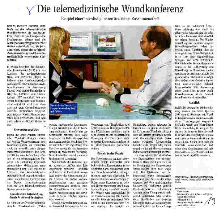 Vorschauseite 1: Die telemedizinische Wundkonferenz