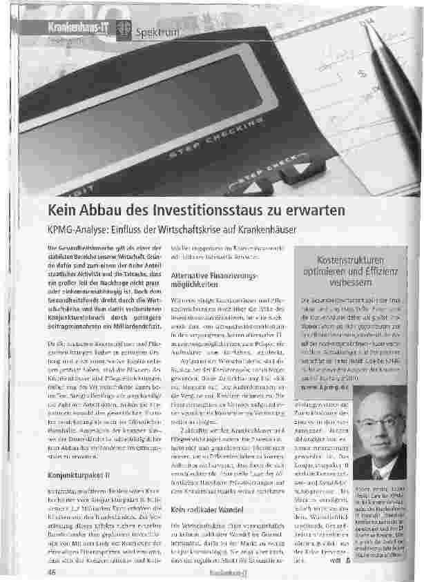 Vorschauseite 1: Kein Abbau des Investitionsstaus zu erwarten