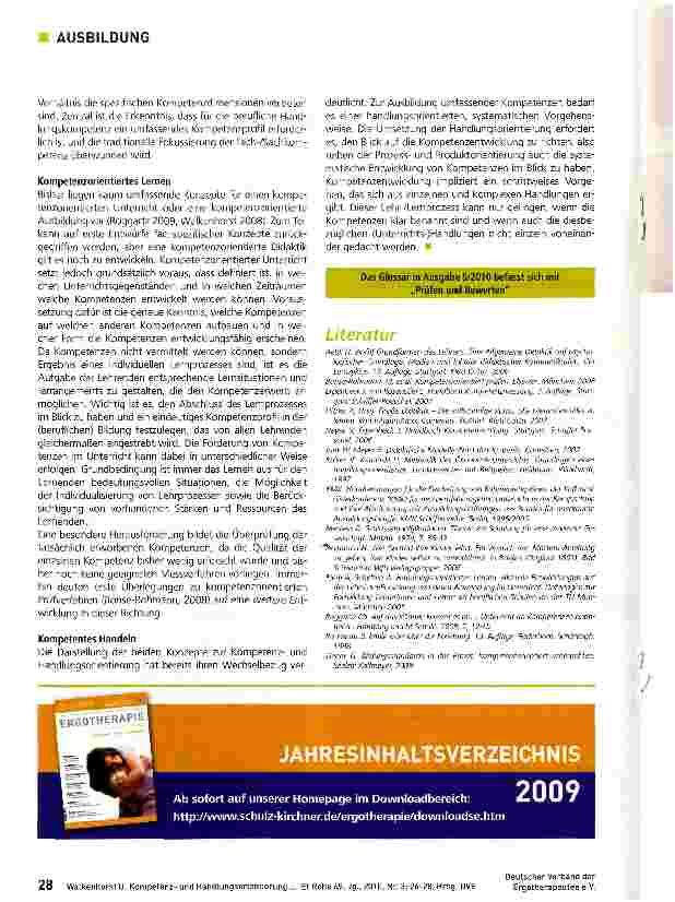 Vorschauseite 3: Ausbildungs-Glossar Teil 6 Kompetenzund Handlungsorientierung im Unterricht