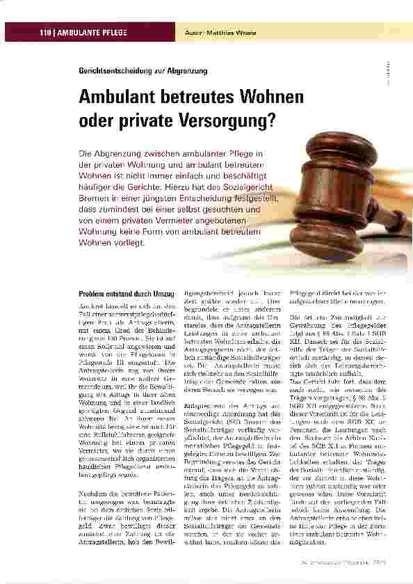 Vorschauseite 1: Ambulant betreutes Wohnen