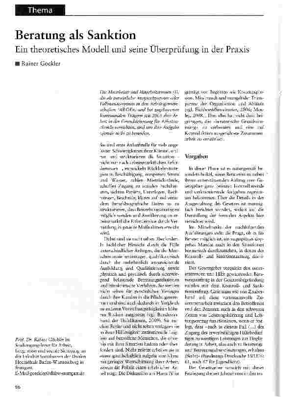 Vorschauseite 1: Beratung als Sanktion