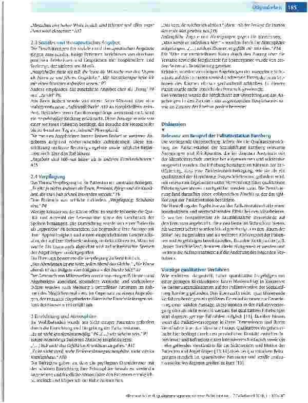 Vorschauseite 6: Qualitätsmanagement auf einer Palliativstation welchen Beitrag können qualitative Interviews mit Patienten und ihren Angehörigen leisten?