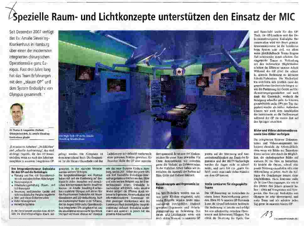 Vorschauseite 1: Spezielle Raumund Lichtkonzepte unterstützen den Einsatz der MIC