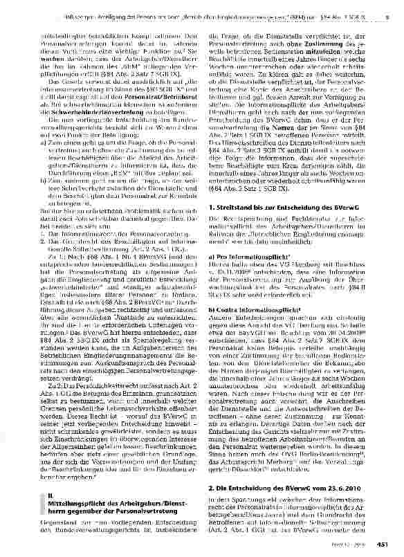 Vorschauseite 2: Beteiligung des Personalrats beim „Betrieblichen Eingliederungsmanagement (BEM) nach §84 Abs. 2 SGB IX