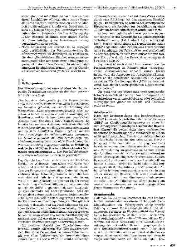 Vorschauseite 4: Beteiligung des Personalrats beim „Betrieblichen Eingliederungsmanagement (BEM) nach §84 Abs. 2 SGB IX